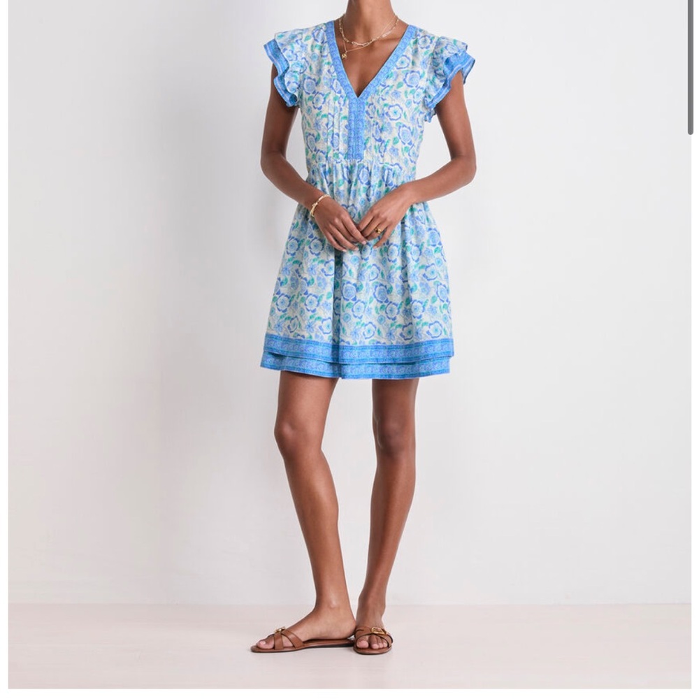 Vineyard Vines Blue and White Tiered Sundress